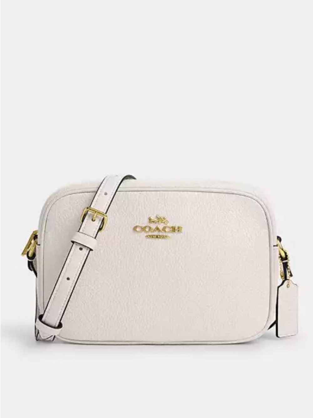 Coach Jamie Camera Bag Cream Leather Camera Crossbody with Gold Hardware